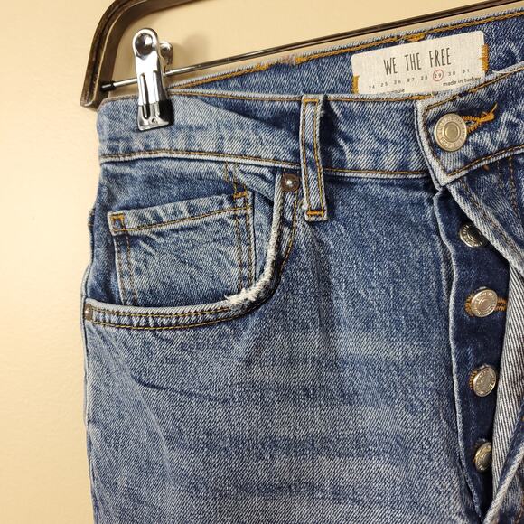 Free People Stella High Rise Skinny Jeans Size 29 Button Fly Raw Hem - Picture 8 of 11